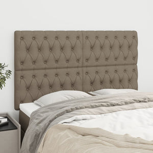 vidaXL Headboard Taupe 160x7x118/128 cm Fabric