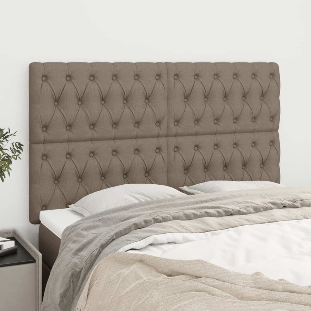 vidaXL Headboard Taupe 160x7x118/128 cm Fabric