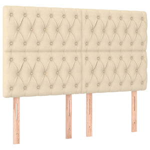 vidaXL Headboard Cream 160x7x118/128 cm Fabric
