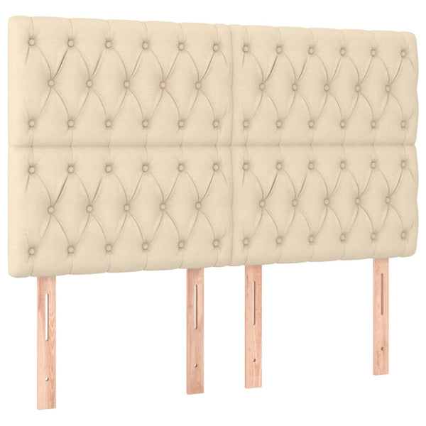 vidaXL Headboard Cream 160x7x118/128 cm Fabric