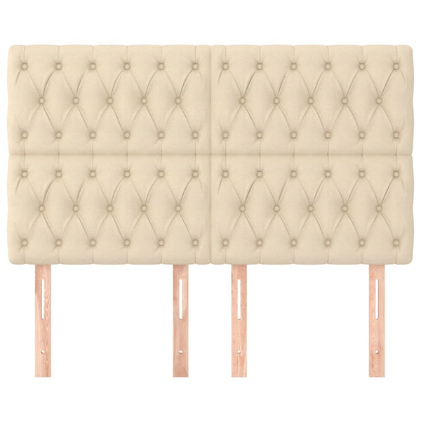 vidaXL Headboard Cream 160x7x118/128 cm Fabric