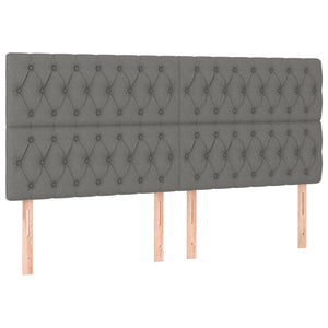 vidaXL Headboard Dark Grey 180 x 7 x 118/128 cm Fabric