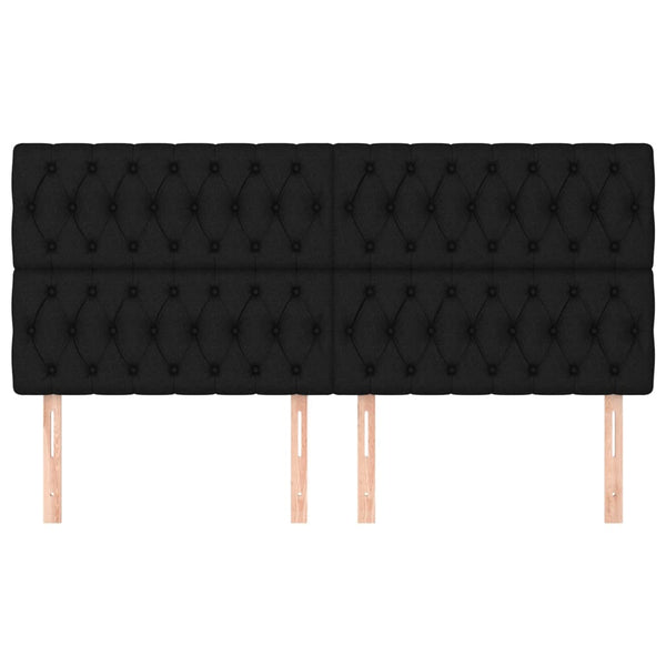 vidaXL Headboard Black 180 x 7 x 118/128 cm Fabric