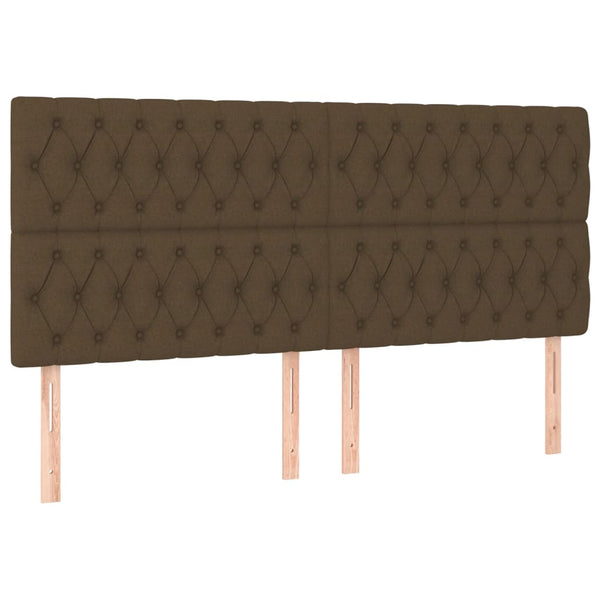 vidaXL Headboard Dark Brown 180 x 7 x 118/128 cm Fabric