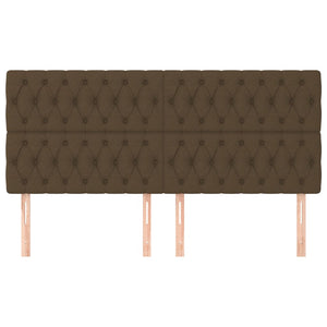 vidaXL Headboard Dark Brown 180 x 7 x 118/128 cm Fabric