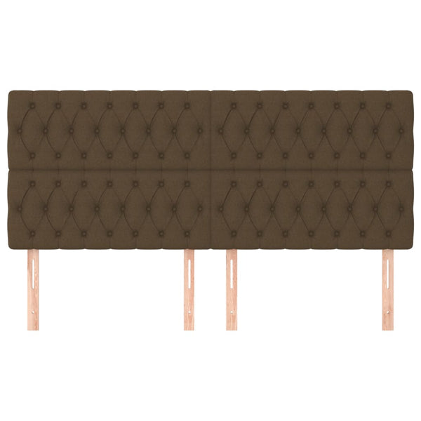 vidaXL Headboard Dark Brown 180 x 7 x 118/128 cm Fabric