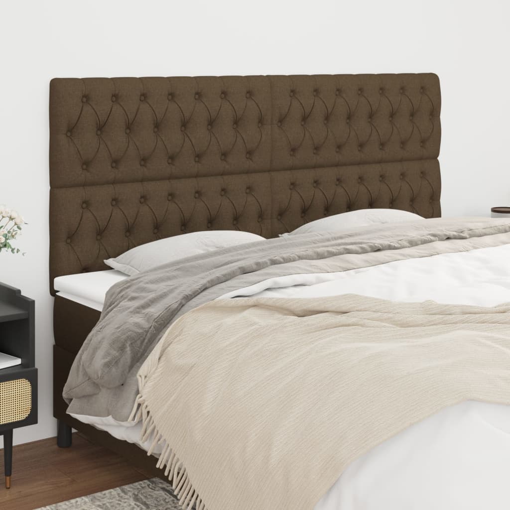 vidaXL Headboard Dark Brown 180 x 7 x 118/128 cm Fabric