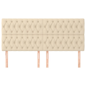 vidaXL Headboard Cream 180x7x118/128 cm Fabric