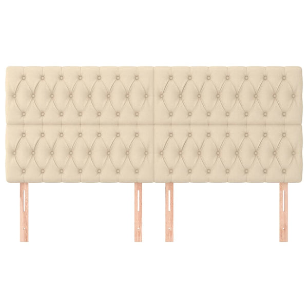 vidaXL Headboard Cream 180x7x118/128 cm Fabric