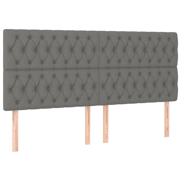 vidaXL Headboard Dark Grey 200 x 7 x 118/128 cm Fabric