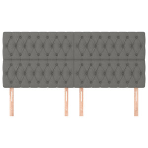 vidaXL Headboard Dark Grey 200 x 7 x 118/128 cm Fabric