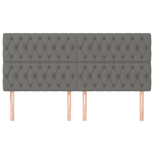 vidaXL Headboard Dark Grey 200 x 7 x 118/128 cm Fabric