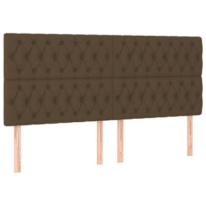 vidaXL Headboard Dark Brown 200 x 7 x 118/128 cm Fabric