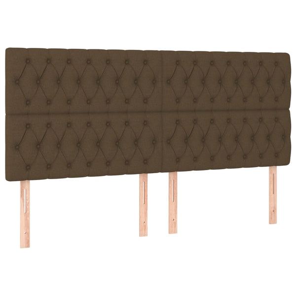 vidaXL Headboard Dark Brown 200 x 7 x 118/128 cm Fabric