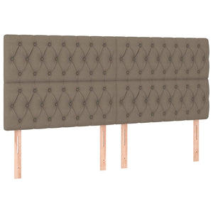 vidaXL Headboard Taupe 200 x 7 x 118/128 cm Fabric