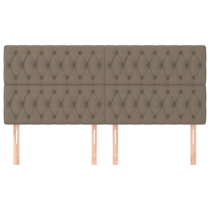 vidaXL Headboard Taupe 200 x 7 x 118/128 cm Fabric