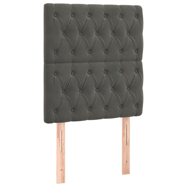 vidaXL Headboard Dark Grey 80x7x118/128 cm Velvet