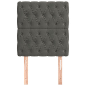 vidaXL Headboard Dark Grey 80x7x118/128 cm Velvet