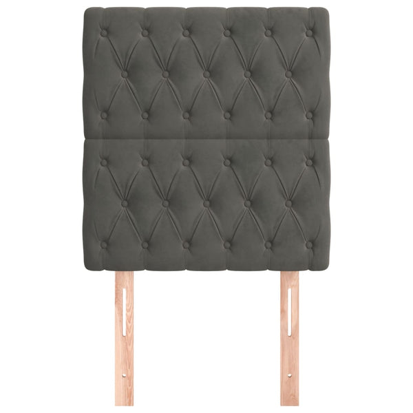 vidaXL Headboard Dark Grey 80x7x118/128 cm Velvet