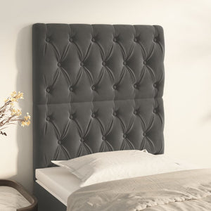 vidaXL Headboard Dark Grey 80x7x118/128 cm Velvet