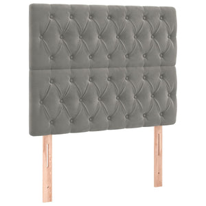 vidaXL Headboard Light Gray 90x7x118/128 cm Velvet