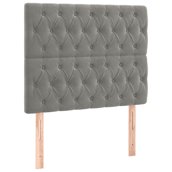vidaXL Headboard Light Gray 90x7x118/128 cm Velvet