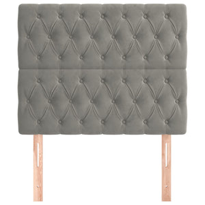 vidaXL Headboard Light Gray 90x7x118/128 cm Velvet