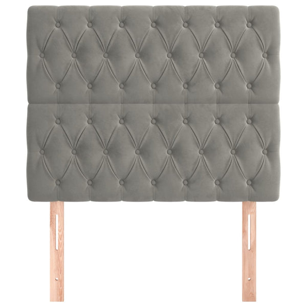 vidaXL Headboard Light Gray 90x7x118/128 cm Velvet