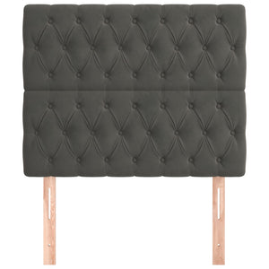 vidaXL Headboard Dark Grey 90 x 7 x 118/128 cm Velvet