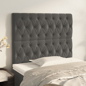 vidaXL Headboard Dark Grey 90 x 7 x 118/128 cm Velvet
