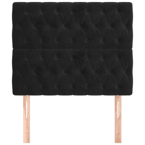 vidaXL Headboard Black 90x7x118/128 cm Velvet