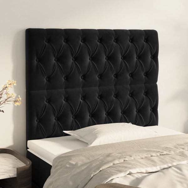 vidaXL Headboard Black 90x7x118/128 cm Velvet