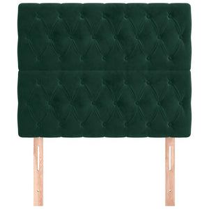 vidaXL Headboard Dark Green 90x7x118/128 cm Velvet