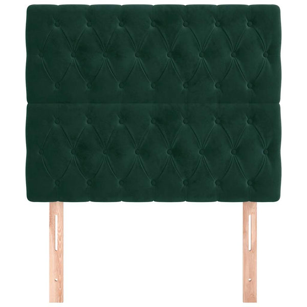 vidaXL Headboard Dark Green 90x7x118/128 cm Velvet