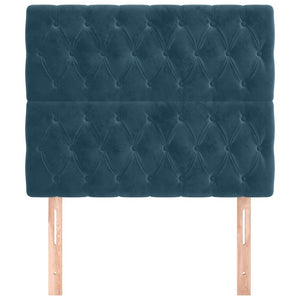 vidaXL Headboard Dark Blue 90x7x118/128 cm Velvet
