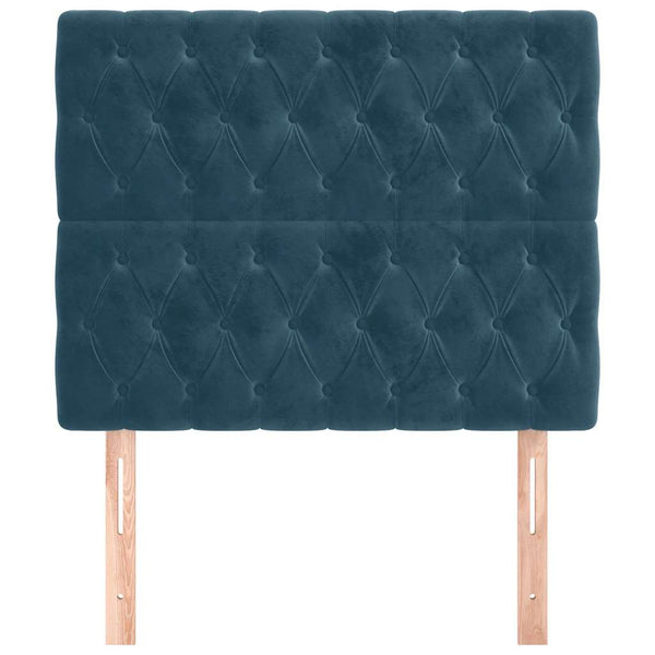 vidaXL Headboard Dark Blue 90x7x118/128 cm Velvet