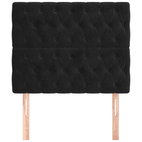 vidaXL Headboard Black 100 x 7 x 118/128 cm Velvet