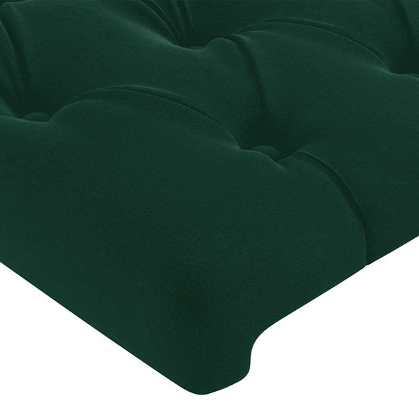 vidaXL Headboard Dark Green 100x7x118/128 cm Velvet