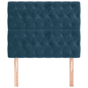vidaXL Headboard Dark Blue 100 x 7 x 118/128 cm Velvet