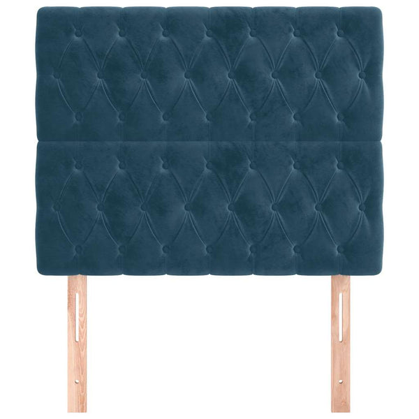 vidaXL Headboard Dark Blue 100 x 7 x 118/128 cm Velvet