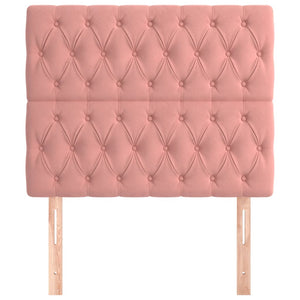 vidaXL Headboard Pink 100 x 7 x 118/128 cm Velvet