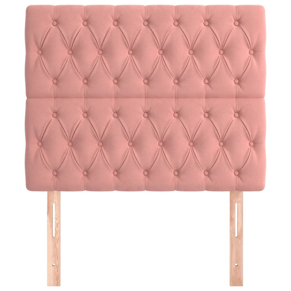 vidaXL Headboard Pink 100 x 7 x 118/128 cm Velvet