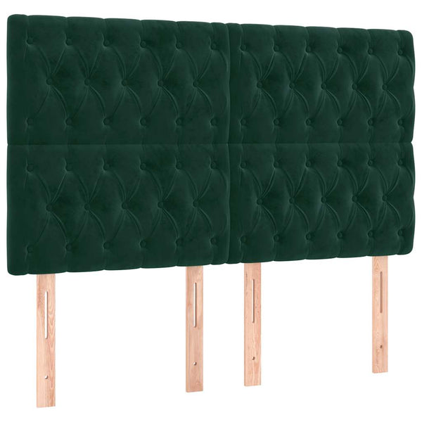 vidaXL Headboard Dark Green 144x7x118/128 cm Velvet