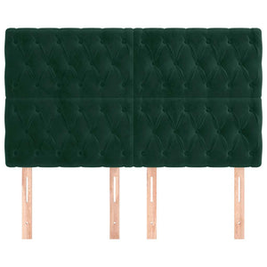 vidaXL Headboard Dark Green 144x7x118/128 cm Velvet