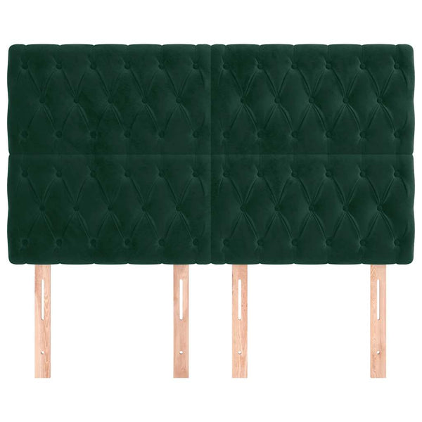 vidaXL Headboard Dark Green 144x7x118/128 cm Velvet