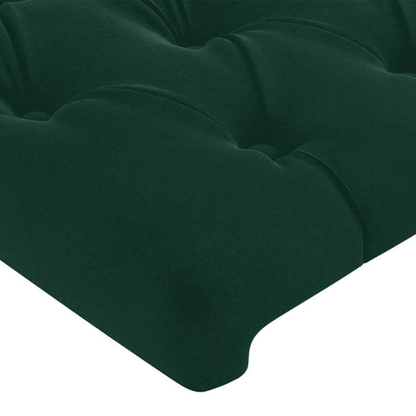 vidaXL Headboard Dark Green 144x7x118/128 cm Velvet