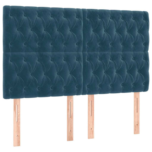 vidaXL Headboard Dark Blue 144x7x118/128 cm Velvet
