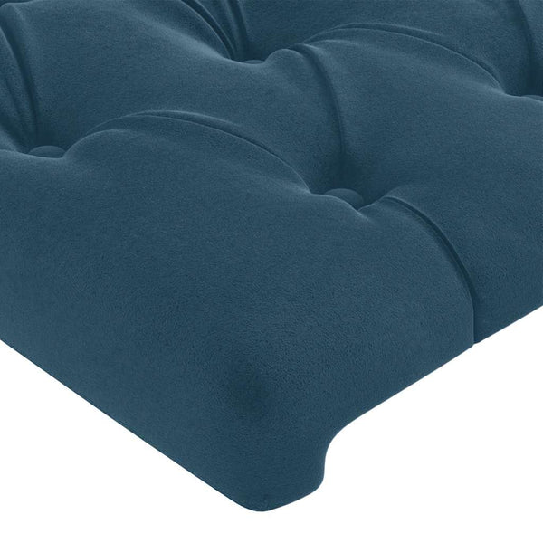 vidaXL Headboard Dark Blue 144x7x118/128 cm Velvet