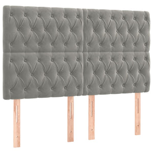vidaXL Headboard Light Gray 160 x 7 x 118/128 cm Velvet