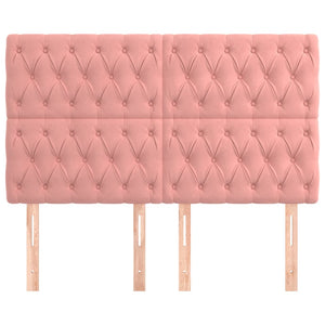 vidaXL Headboard Pink 160 x 7 x 118/128 cm Velvet